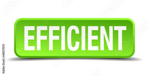 Efficient green 3d realistic square isolated button