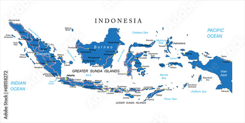 Fotografie, Obraz Indonesia map