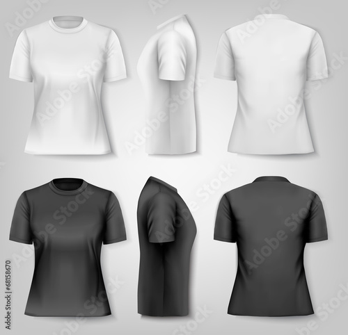 Female T-shirts with sample text space. Vector.
