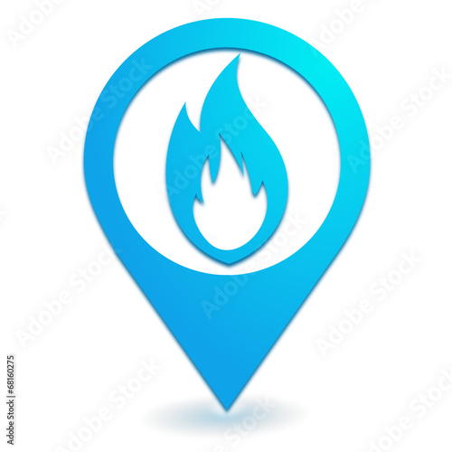 flamme sur symbole localisation bleu photo