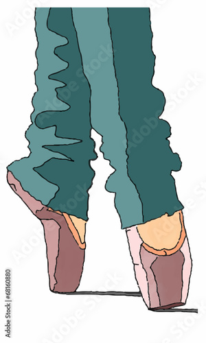 scarpette danza e scaldamuscoli su sfondo bianco