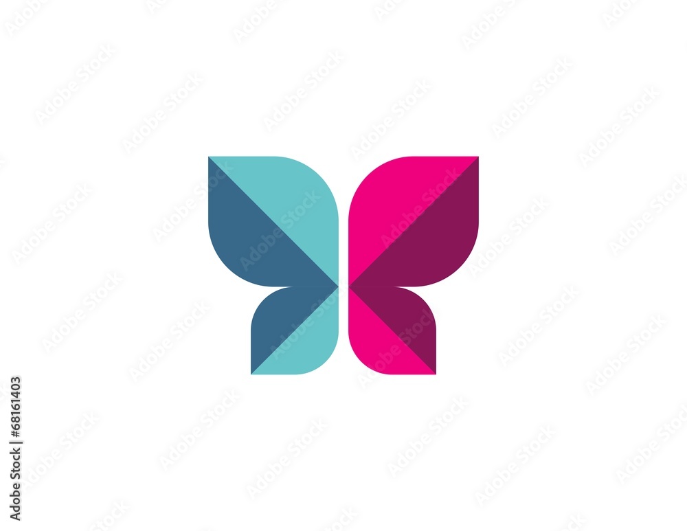 butterfly logo, fashion design, creative vector insect icon