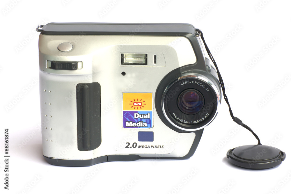Fototapeta premium .Old DIGITAL Cameras on white background