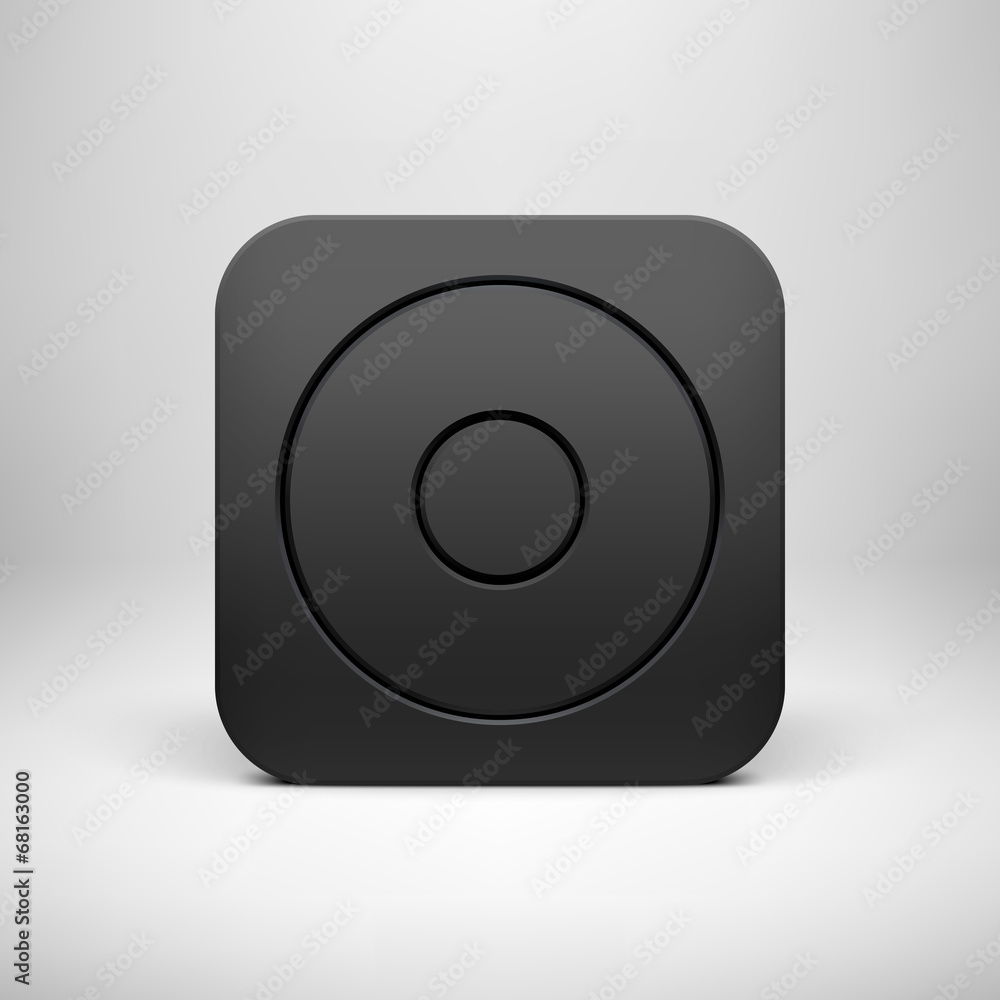 Black Abstract App Icon Button Template Black Abstract App Icon Button Template