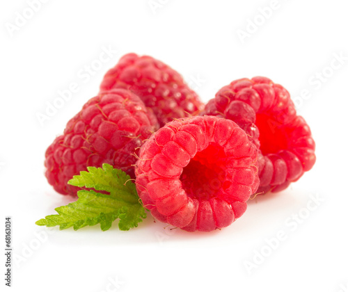 raspberry on white