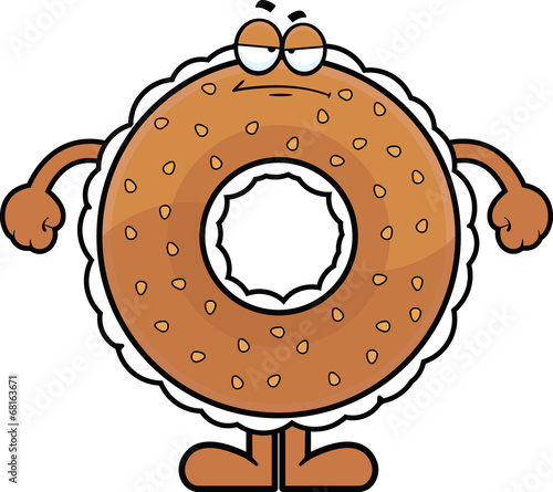 Cartoon Bagel Grumpy