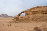 Giant natural arch in Wadi Rum, Jordan