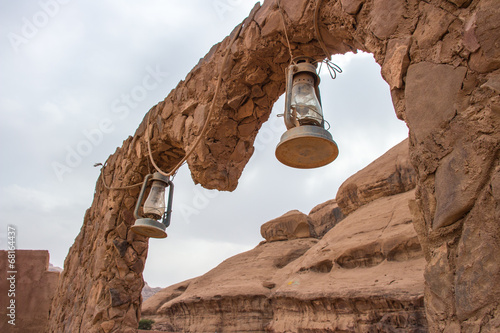 Stoned entrance in Wadi Rum, Jordan photo