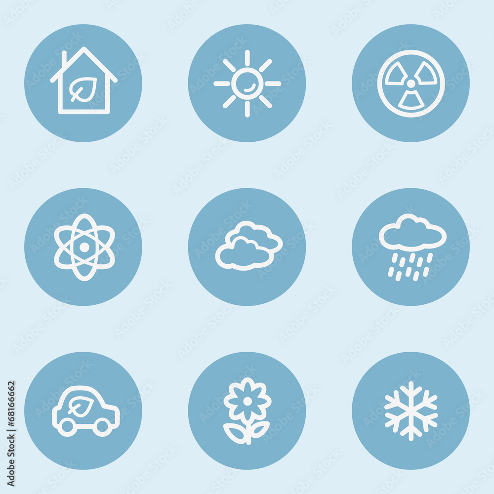 Ecology web icon set 2, blue buttons Ecology web icon set 2, blue buttons