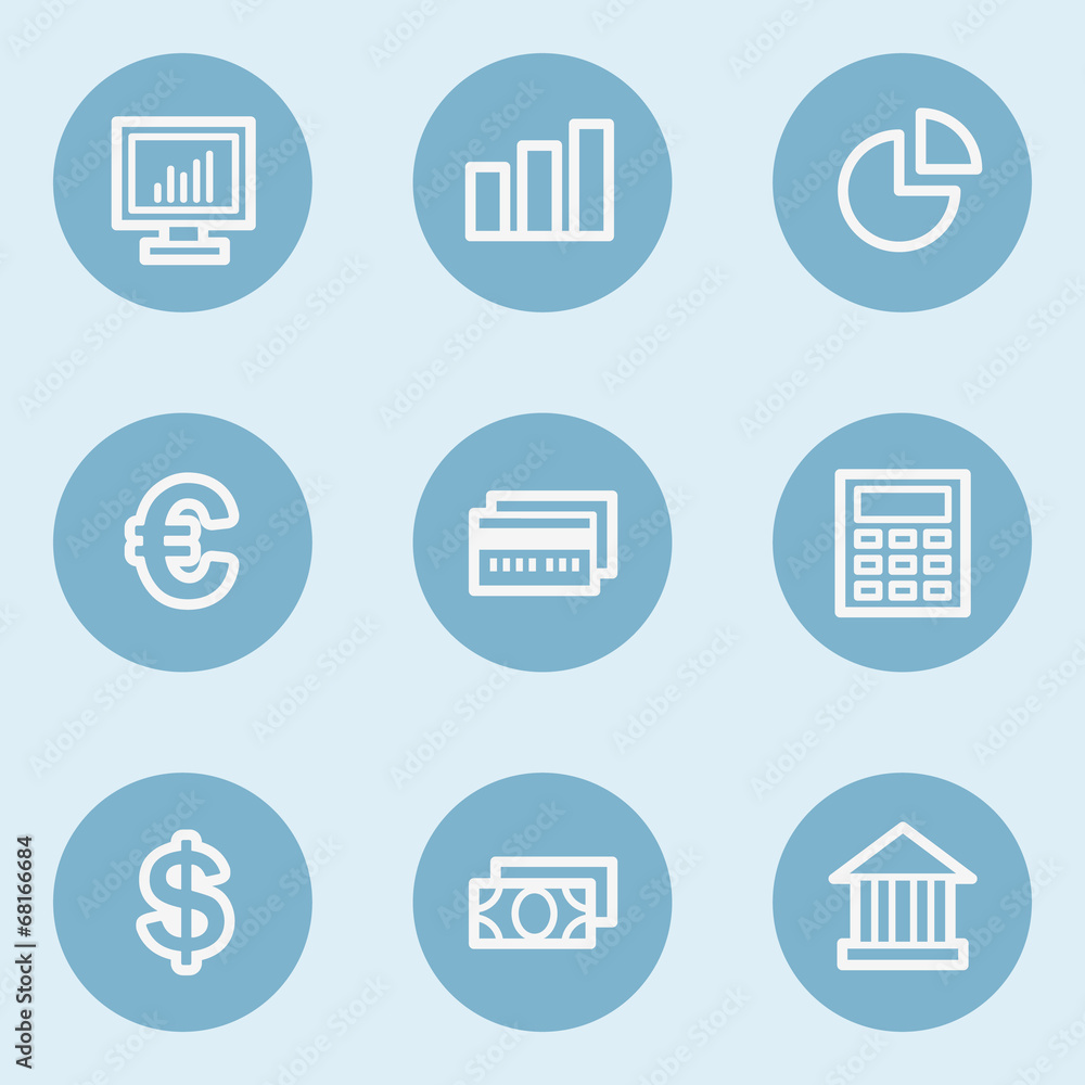 Finance web icon set 1, blue buttons Finance web icon set 1, blue buttons