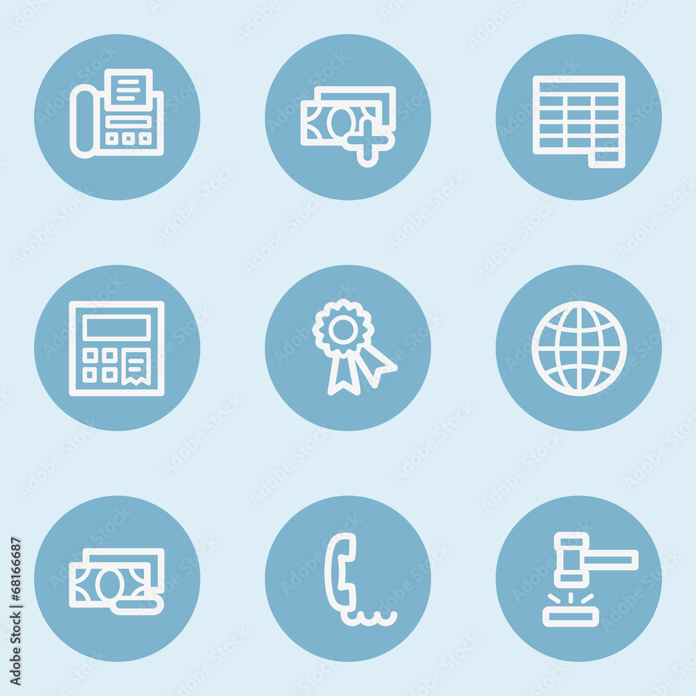 Finance web icon set 2, blue buttons Finance web icon set 2, blue buttons