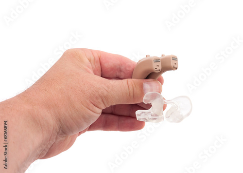 Pair of BTE hearing aids- front view