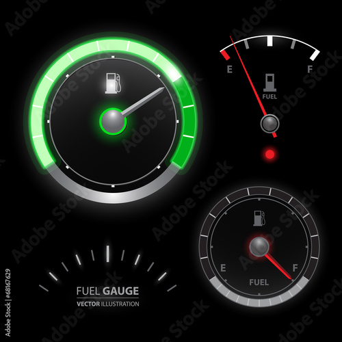 Fuel gauge speedometer vector collection
