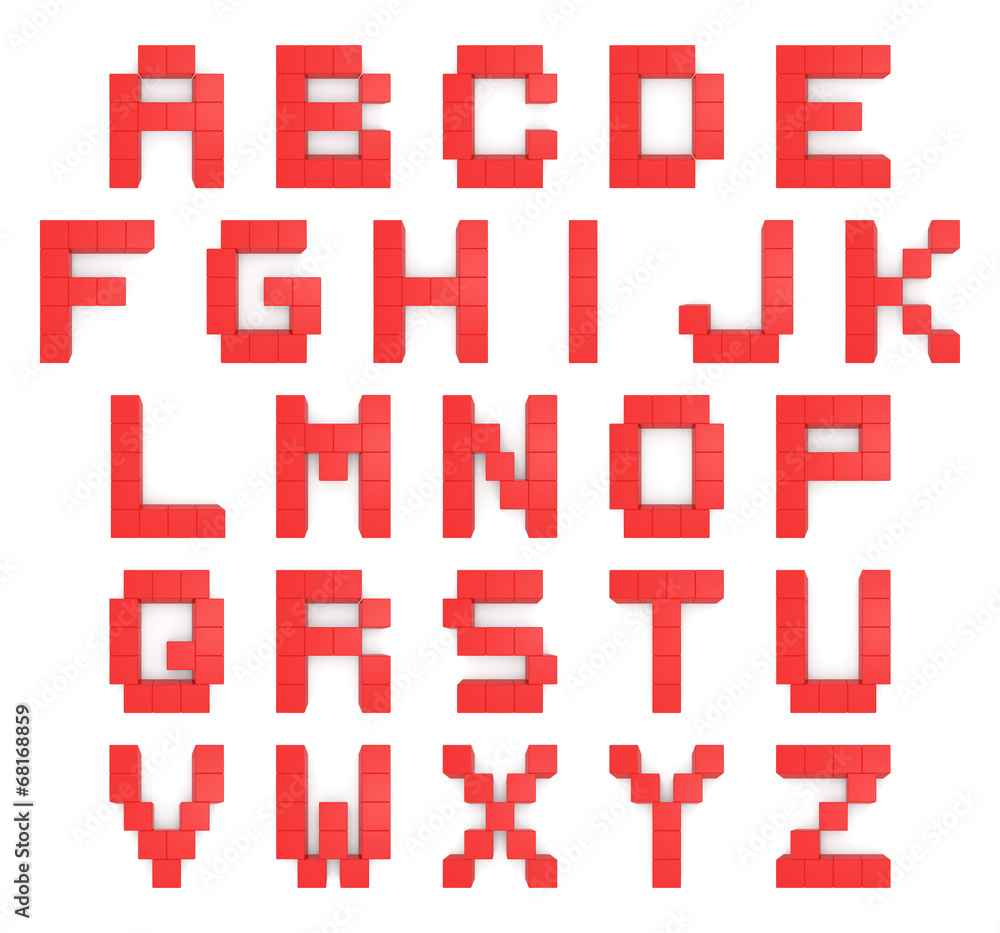 Alphabet 3d cubic red Alphabet 3d cubic red