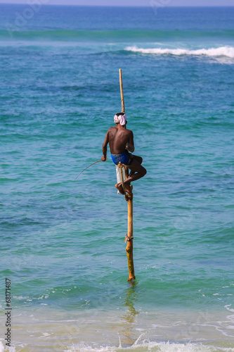 Pêcheur sur échasse , Sri Lanka