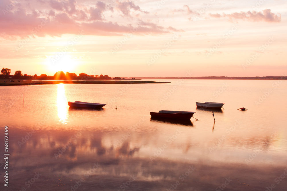 Boote im Abendrot Boote im Abendrot