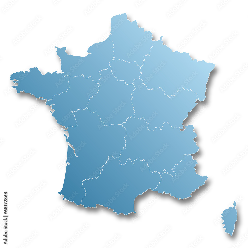 Fototapeta premium 3ème carte des nouvelles régions françaises