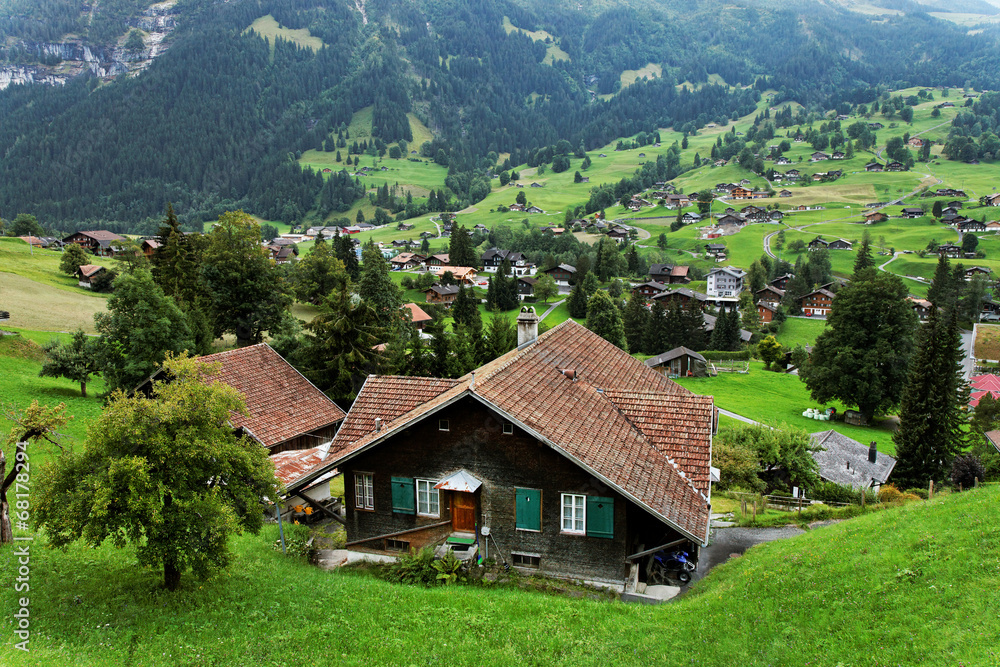 Obraz premium Grindelwald Village in Berner Oberland, Switzerland