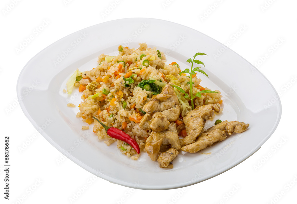 Fried rice with chicken Fried rice with chicken