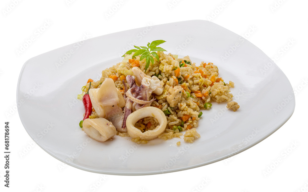 Fried rice with calamari Fried rice with calamari