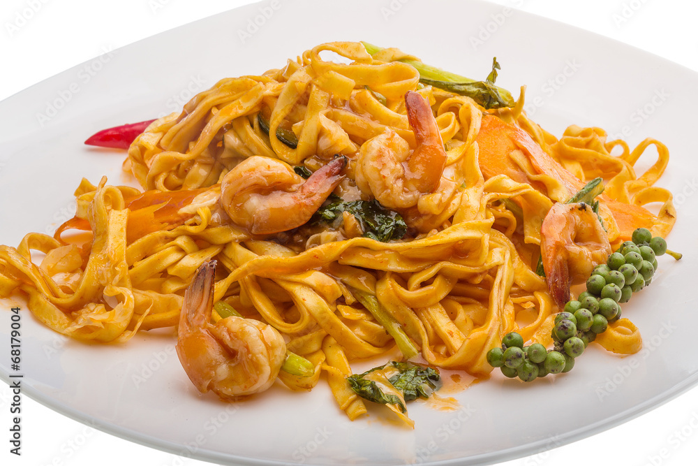 Fried noodles with shrimps Fried noodles with shrimps