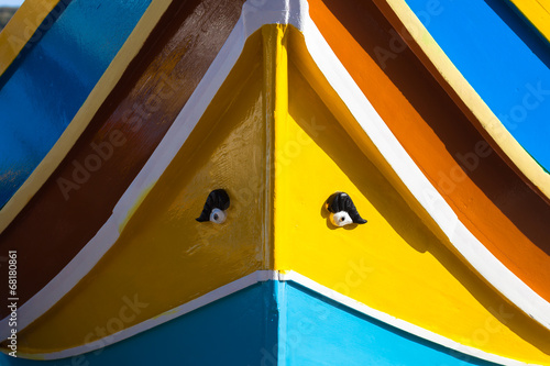 Tablou pe pânză Traditional Maltese fishing boat in Marsaxlokk