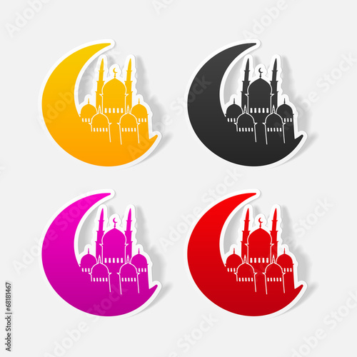 Canvas Print realistic design element: mosque