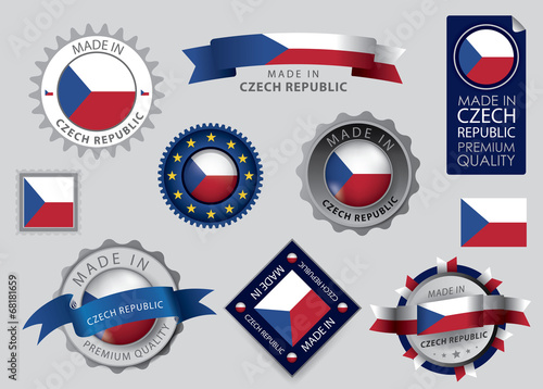 Made in Czech republic seal, Czech Flag (vector Art)