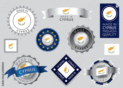 Made in Cyprus seal, Cypriot Flag (vector Art) photo