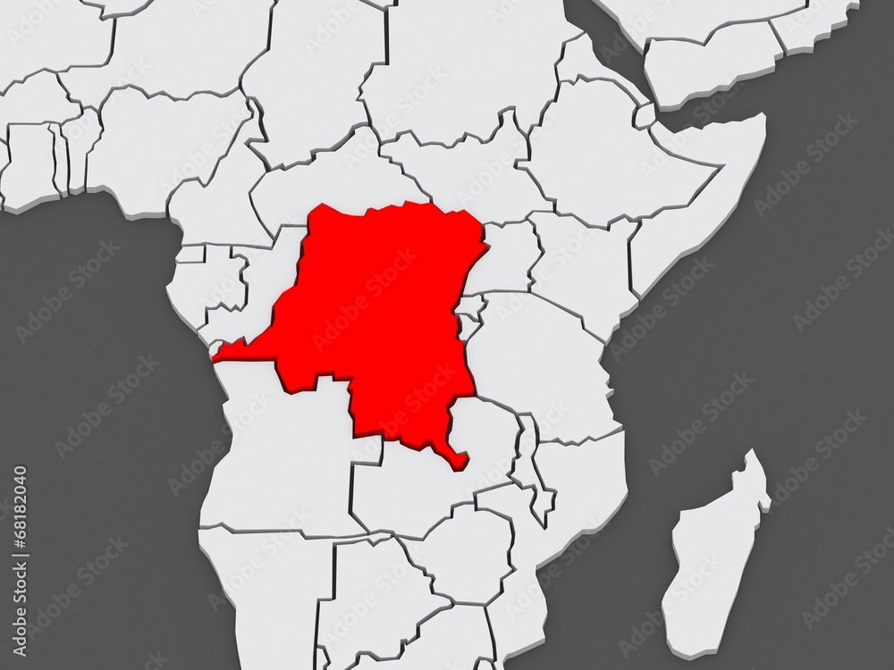 Map of worlds. Democratic Republic of Congo.