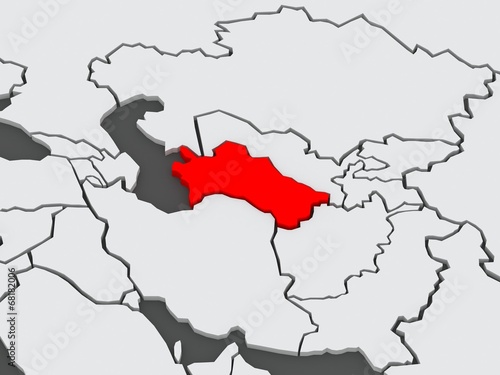 Map of worlds. Turkmenistan.