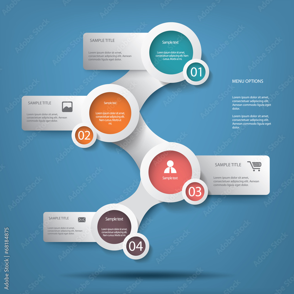 Round white infographic elements Round white infographic elements