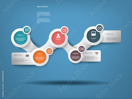 Round white infographic elements