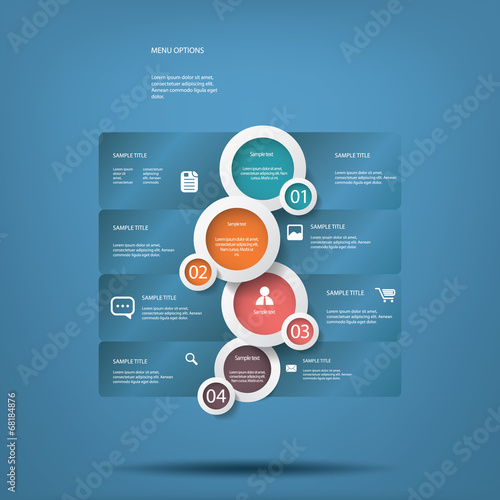 White circles menu options vector illustration