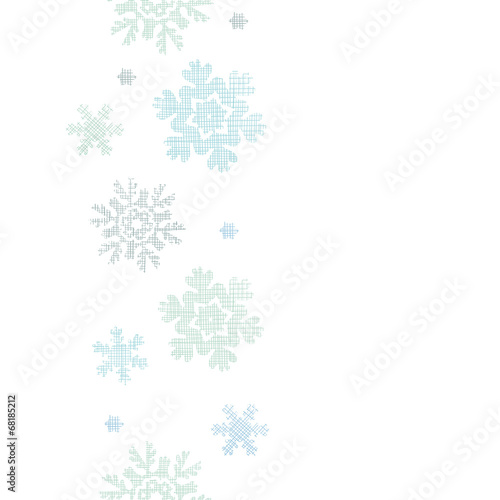 Blue Christmas Snowflakes Textile Texture Vertical Seamless