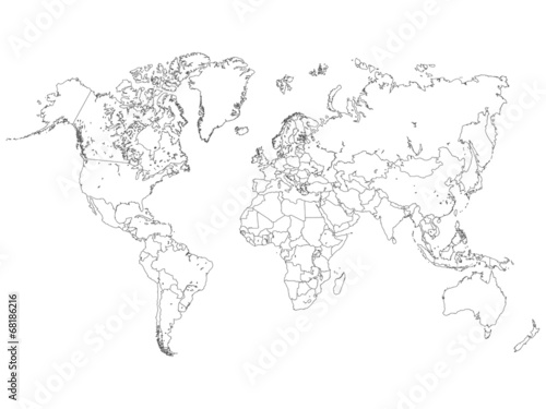 World Map Outline Illustration
