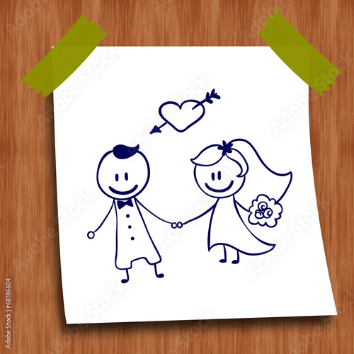 Dessin au stylo : marier