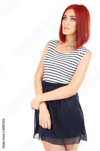Beautiful young woman isola...