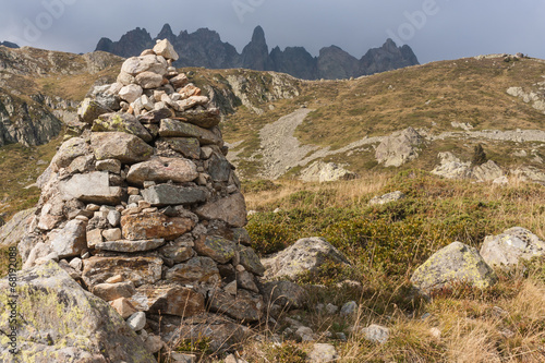 stony cairn in French Alps © Patrik Stedrak