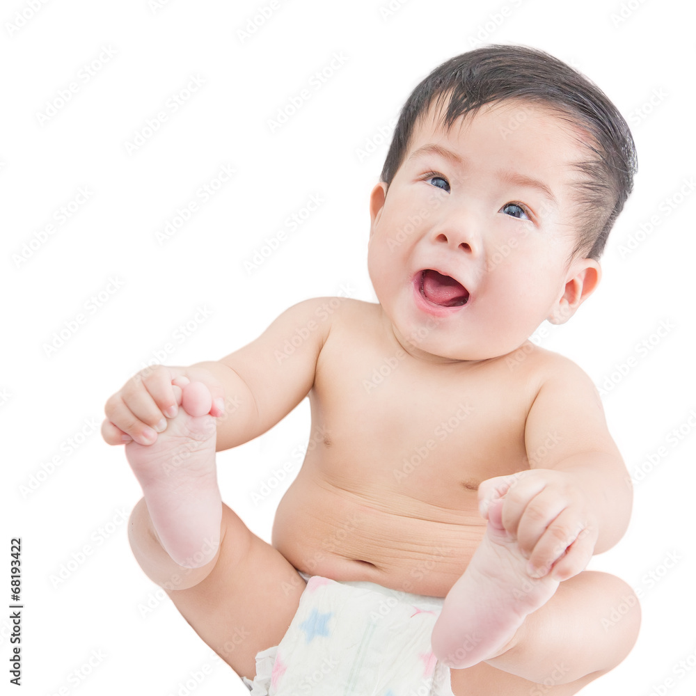 happy baby boy against white background happy baby boy against white background
