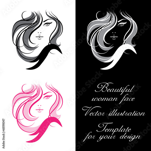 Woman's face. Vector illustration. Template for your design
