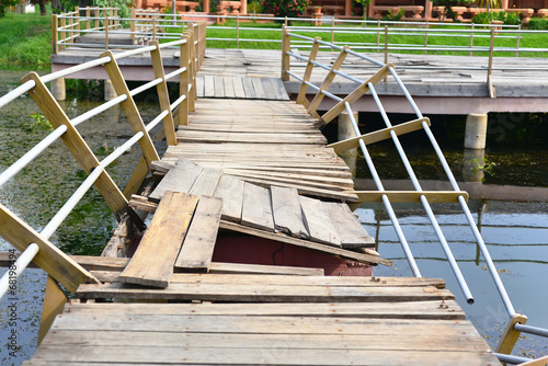 the shabby wooden bridge
