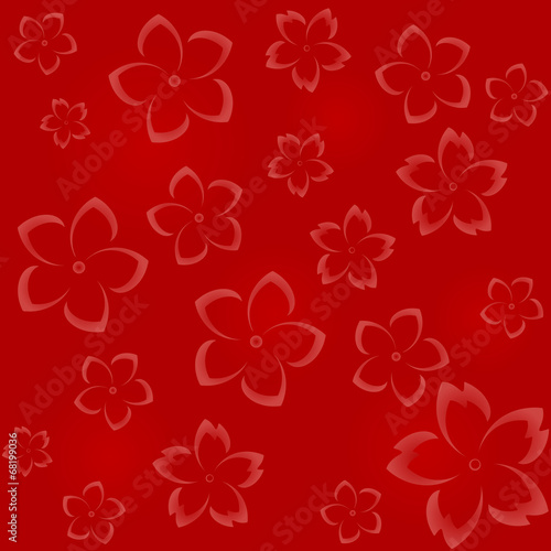 Seamless floral pattern in red hues © cosmosquirrel