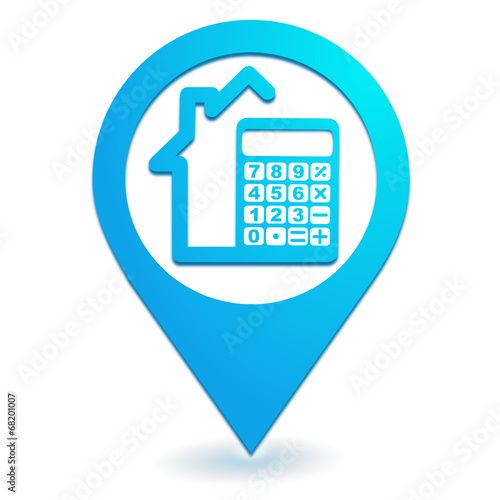estimation maison sur symbole localisation bleu