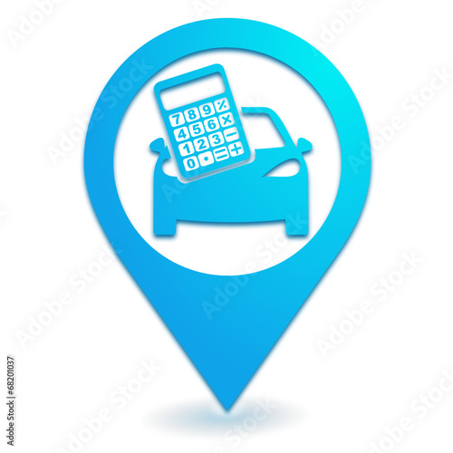 frais de route sur symbole localisation bleu