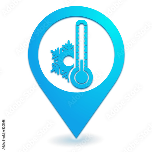 froid sur symbole localisation bleu