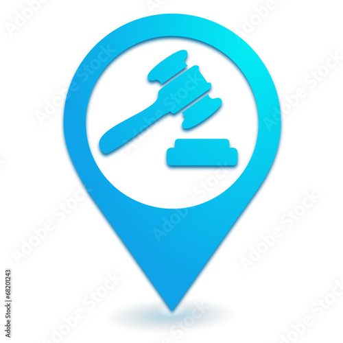 vente aux enchères sur symbole localisation bleu