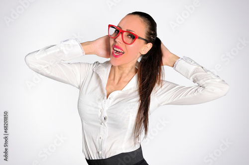 Isolated business woman