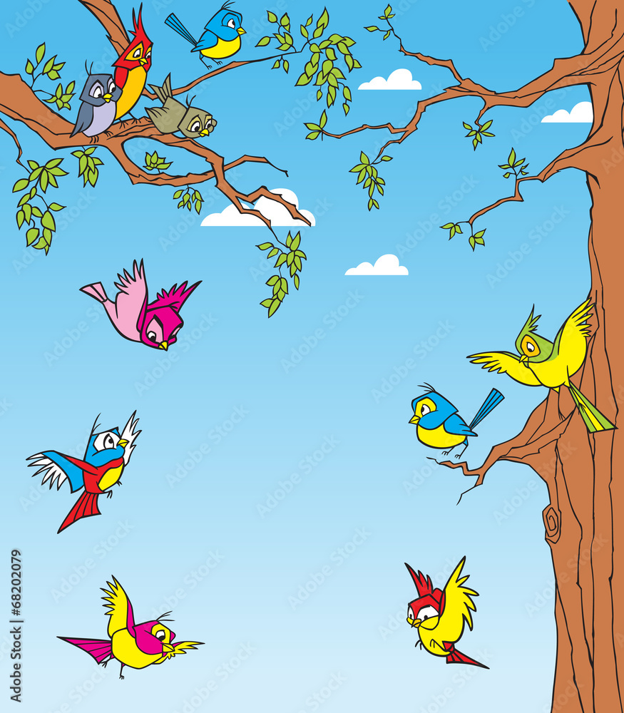 Obraz premium Birds in the trees