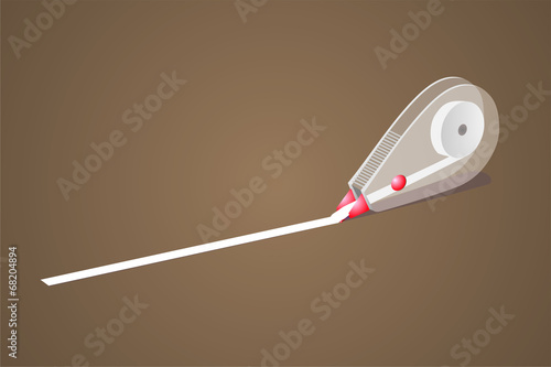 Corrector sobre fondo marrón. Ilustración vectorial